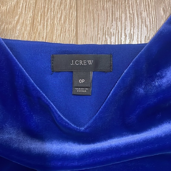 J. Crew Royal Blue Velour Camisole, size 0 Petite - Picture 2 of 6
